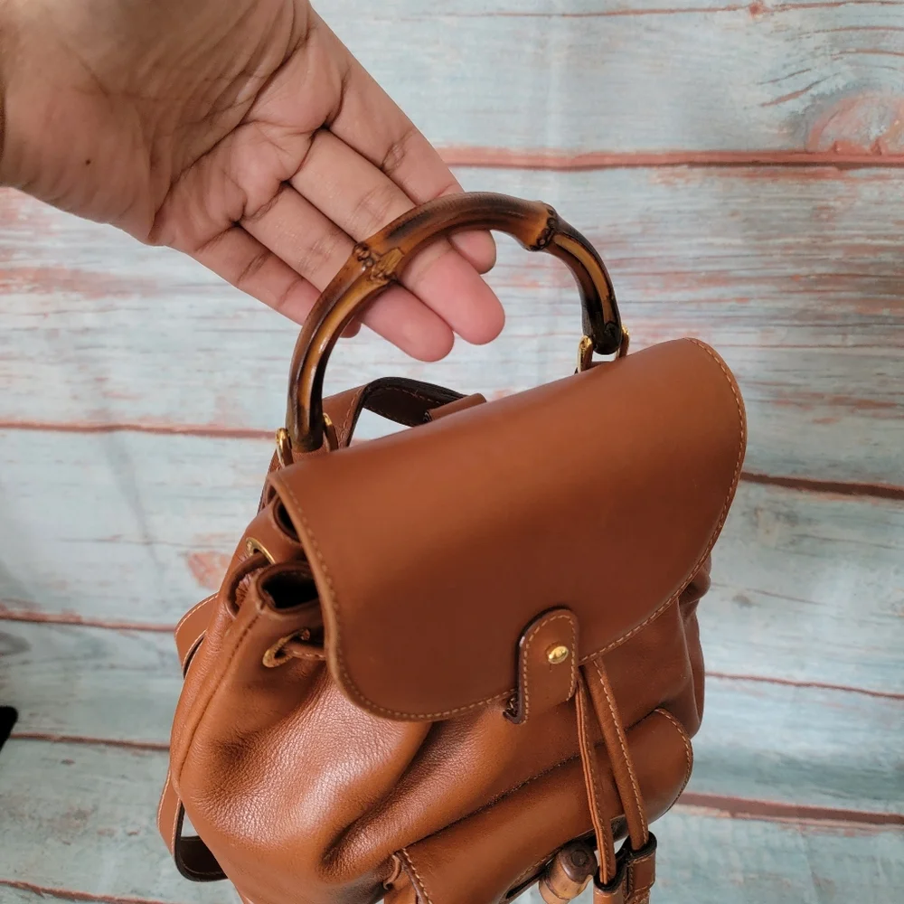 Authentic Gucci Leather Bamboo Backpack - Picture 10 of 16